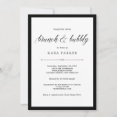 オートクチュール·ブラエレガントック·アンド·ホワイト·ブランチ·アンド·バブリー 招待状 (正面)