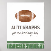 オートグラフフットボール誕生日パーティーのサイン ポスター (正面)