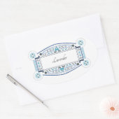 オートコラントアヴェックエティケットレトロラベンダー 楕円形シール (封筒)