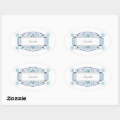 オートコラントアヴェックエティケットレトロラベンダー 楕円形シール (シート)