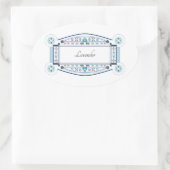 オートコラントアヴェックエティケットレトロラベンダー 楕円形シール (バッグ)