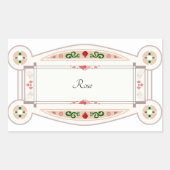 オートコラントレトロアヴェックエティケットバラ 長方形シール (正面)