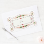 オートコラントレトロアヴェックエティケットバラ 長方形シール (封筒)