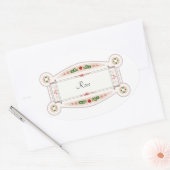 オートコランレトロエティケットバラ 楕円形シール (封筒)