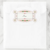 オートコランレトロエティケットバラ 楕円形シール (バッグ)