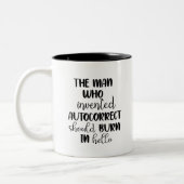 オートコレクトを発明した人は燃え込むべきだ ツートーンマグカップ (左)