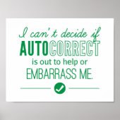 オートコレクト技術が私を困らせるユーモアの緑 ポスター (正面)