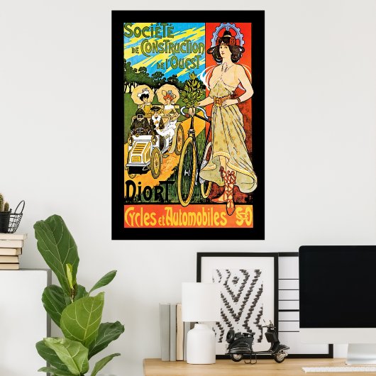 オートコールのサイクルと自動車 ポスター (ホームオフィス)