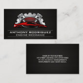 オートショップ整備士 | レッドスポーツエキゾチック車のロゴ 名刺 (正面/裏面)