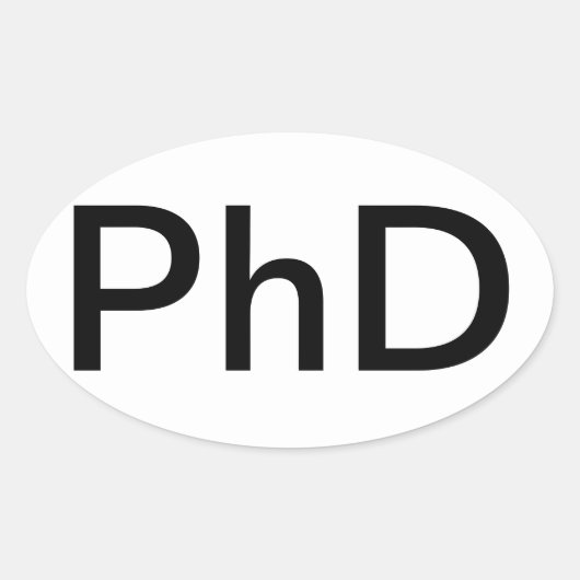 オートステッカーPhD度 楕円形シール (正面)