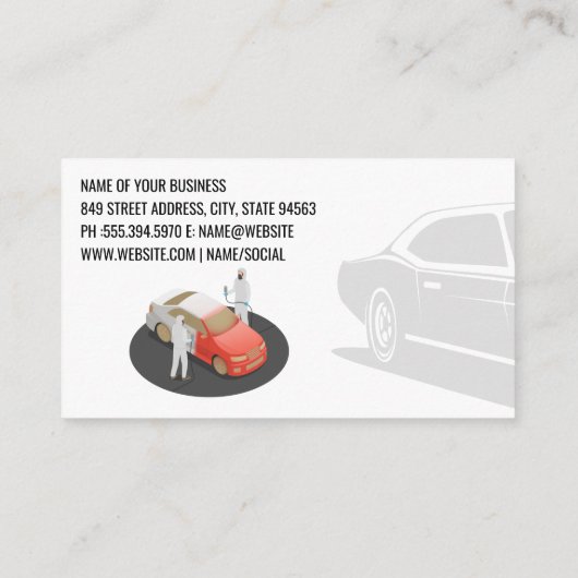 オートスペシ絵を描ャリスト | 自動ガレージ 名刺 (裏面)