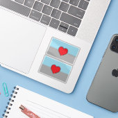 オートセクシュアル プライド フラッグとシンボル シール (ノートパソコンとiPhone)