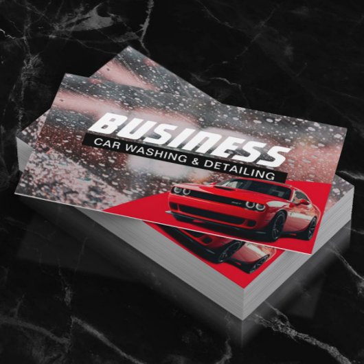 オートディテリングプロフェッショナル洗車赤いクリーニング 名刺