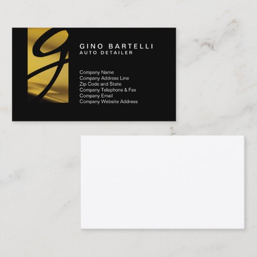 オートディテールイエローカーモノグラム車の 名刺 (正面/裏面)