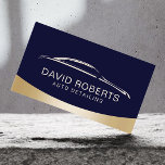 オートディテールカー車のドウォッシュ海軍&金ゴールド 名刺<br><div class="desc">自動車の詳細カーウォッシュ車のネイビモダンー&金ゴールドの名刺。</div>