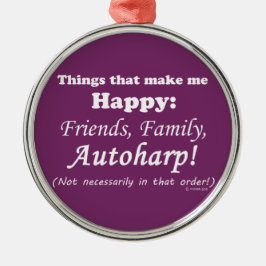 オートハープが私を幸せにする メタルオーナメント