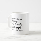 オートハープで幸せになる コーヒーマグカップ (正面左)