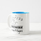 オートハープのプレイヤーに気づかれやすい不思議な猫 ツートーンマグカップ (正面左)