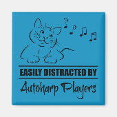 オートハープのプレイヤーに気づかれやすい不思議な猫 マグネット (正面)