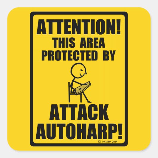 オートハープを攻撃 スクエアシール (正面)