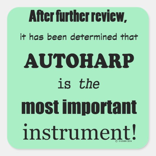 オートハープ最も重要な楽器スクエアステッカー スクエアシール (正面)