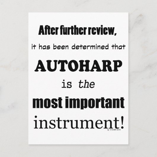 オートハープ最も重要な楽器 ポストカード (正面)