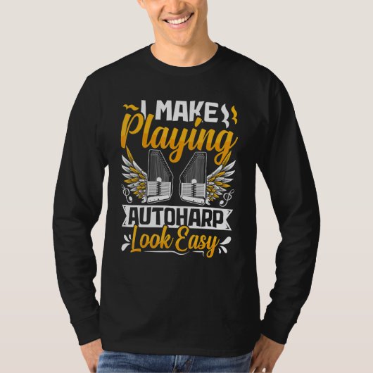 オートハープ楽器ハーモニカシンフォニー Tシャツ (正面)