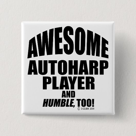 オートハープ素晴らしプレーヤー 缶バッジ (正面)