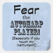 オートハープ選手の正方形のステッカーを恐れる