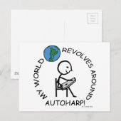 オートハープ – ワールドリボルブのまわりに ポストカード (正面/裏面)