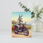 オートバイおもしろいで発見されたロバ ポストカード (スタンド正面)