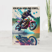 オートバイが事故を起こおもしろいす カード (正面)
