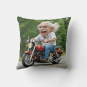 オートバイで幸せな老人 クッション (裏面)