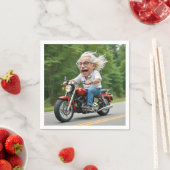 オートバイで幸せな老人 スタンダードカクテルナプキン (インサイチュ)