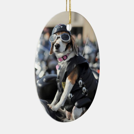 オートバイで撮影した犬 セラミックオーナメント (右)