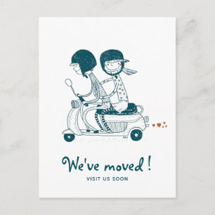 オートバイでNew Address Love Couleを移動 案内ポストカード