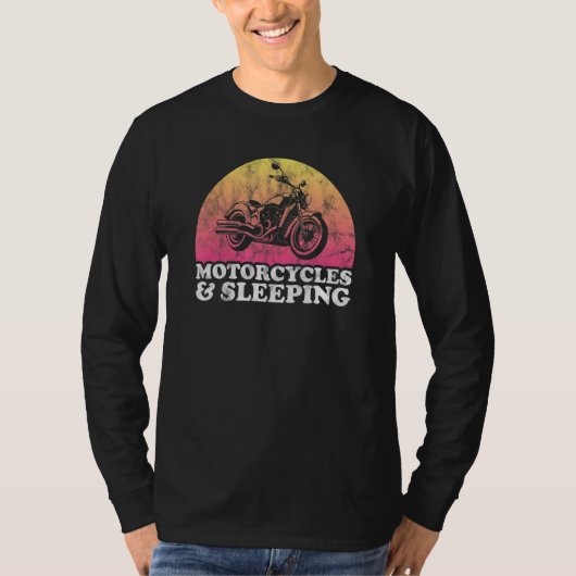 オートバイとスリーピングオートバイ Tシャツ (正面)