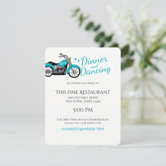 オートバイとハートアクアウェディングレセプション 招待状 (スタンド正面)