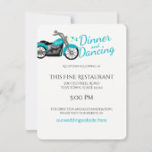 オートバイとハートアクアウェディングレセプション 招待状 (正面)