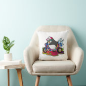 オートバイとバイクもしくは自転車に乗る人としてのペンギン クッション (椅子)