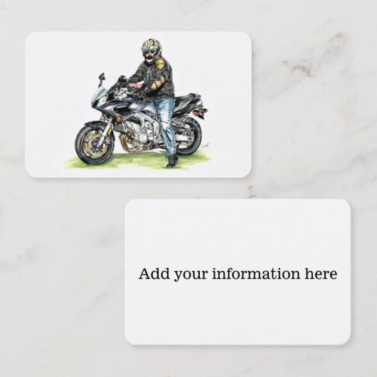 オートバイとライダー 名刺 (正面/裏面)
