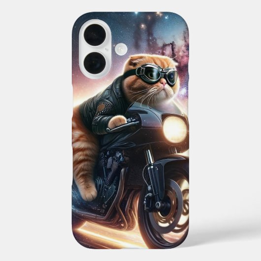 オートバイに乗った猫のiPhoneケース Case-Mate iPhoneケース (裏面)