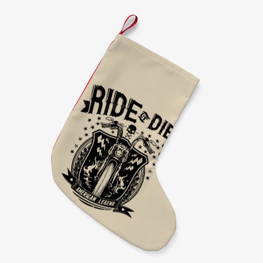 オートバイに乗るか死ぬか スモールクリスマスストッキング (正面 (吊り時))
