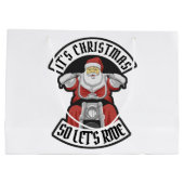 オートバイに乗るサンタクロース ラージペーパーバッグ (裏面)