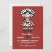 オートバイに乗るサンタクロース 招待状 (正面)