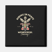 オートバイに乗るスカルエンジェルの漫画の象徴 マグネット (正面)