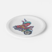 オートバイに乗るタコ ペーパープレート (アングル)