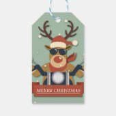 オートバイに乗るトナカイのサングラス ギフトタグ (裏面)