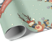 オートバイに乗るトナカイのサングラス ラッピングペーパー (ロールコーナー)