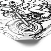 オートバイに乗る猫 フォトプリント            (角)